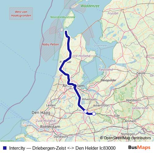 Intercity rail Line Map