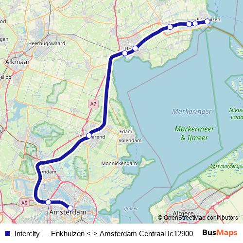 Intercity rail Line Map