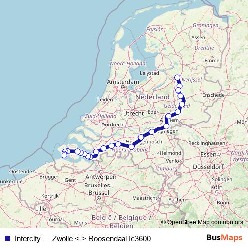 Intercity rail Line Map