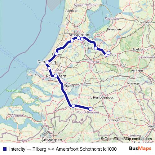 Intercity rail Line Map