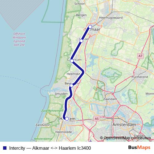 Intercity rail Line Map