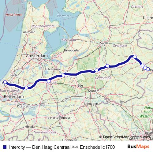Intercity rail Line Map