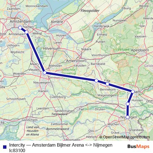 Intercity rail Line Map