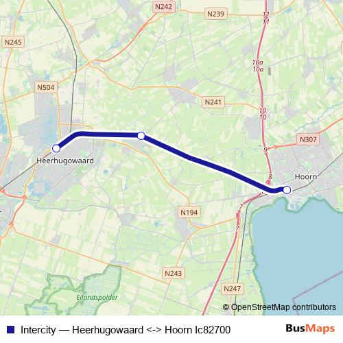 Intercity rail Line Map