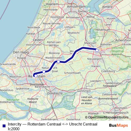 Intercity rail Line Map