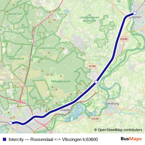 Intercity rail Line Map