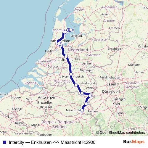 Intercity rail Line Map