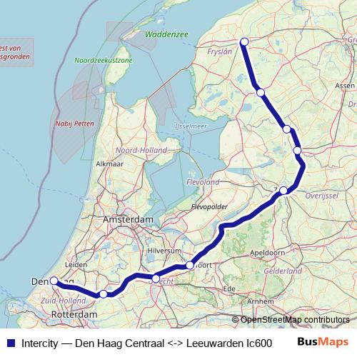 Intercity rail Line Map