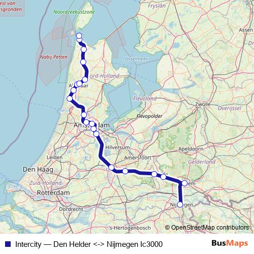 Intercity rail Line Map