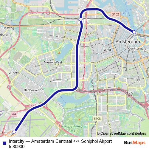 Intercity rail Line Map