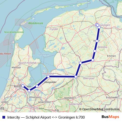 Intercity rail Line Map
