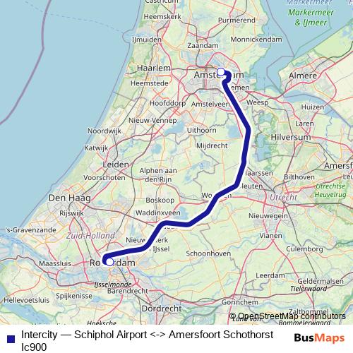 Intercity rail Line Map