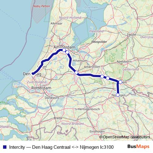 Intercity rail Line Map