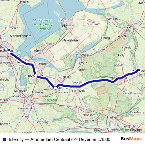 Intercity rail Line Map
