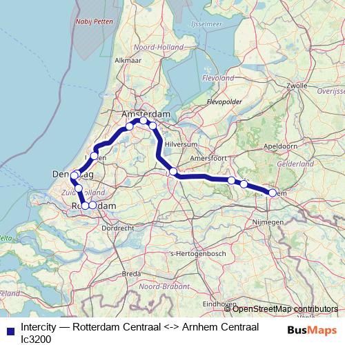 Intercity rail Line Map