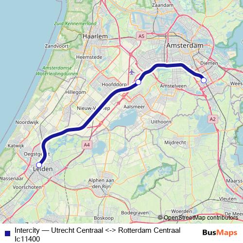 Intercity rail Line Map