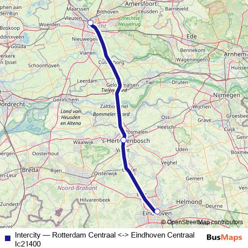 Intercity rail Line Map