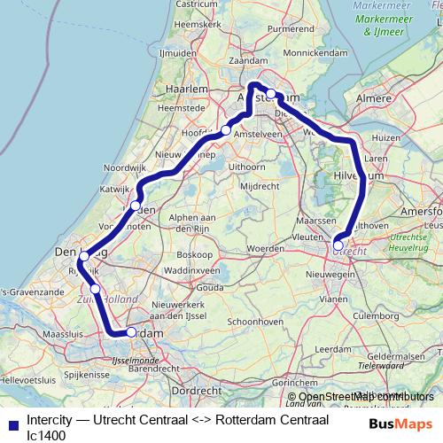 Intercity rail Line Map