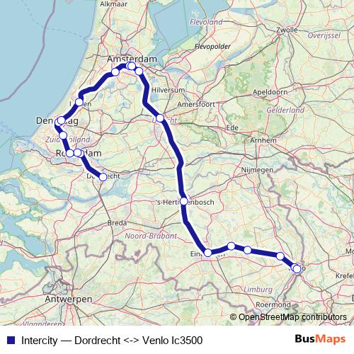 Intercity rail Line Map