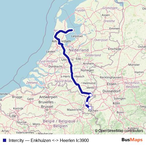 Intercity rail Line Map