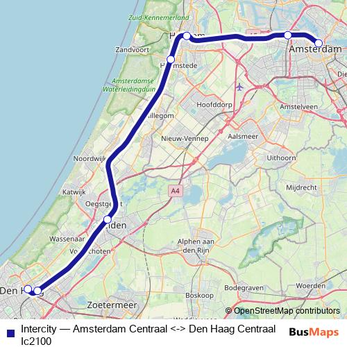 Intercity rail Line Map