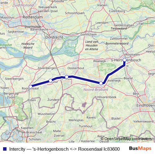 Intercity rail Line Map