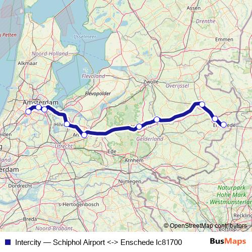 Intercity rail Line Map