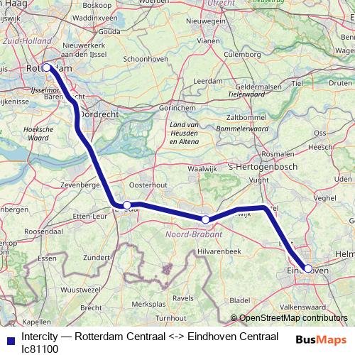Intercity rail Line Map