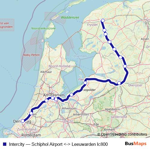 Intercity rail Line Map