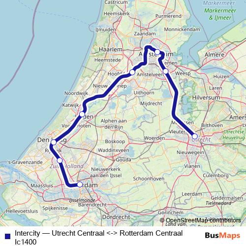 Intercity rail Line Map