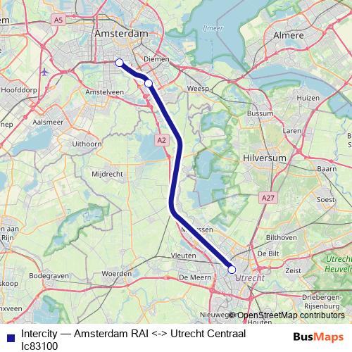 Intercity rail Line Map