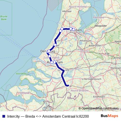 Intercity rail Line Map