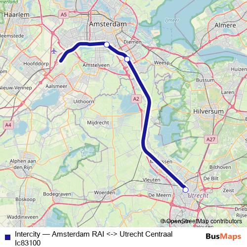 Intercity rail Line Map