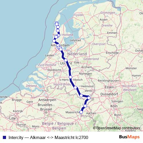 Intercity rail Line Map