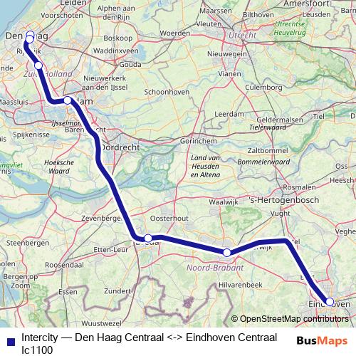 Intercity rail Line Map