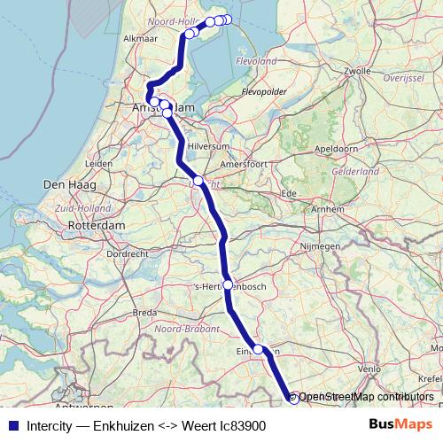 Intercity rail Line Map