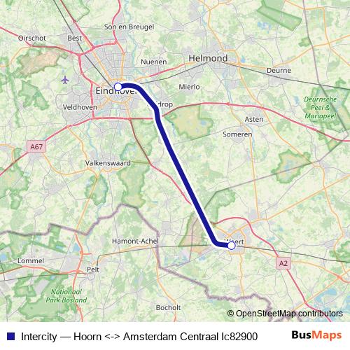 Intercity rail Line Map