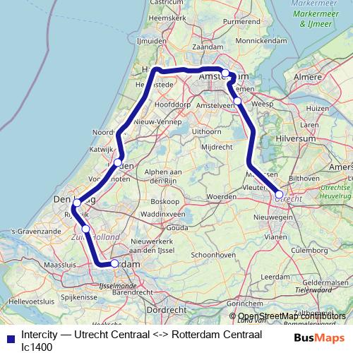 Intercity rail Line Map
