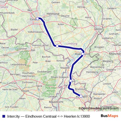 Intercity rail Line Map