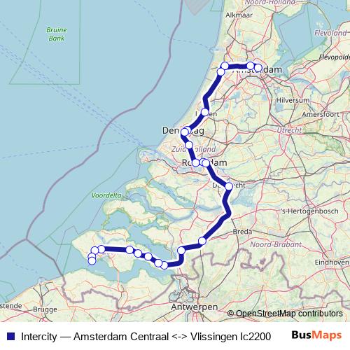 Intercity rail Line Map