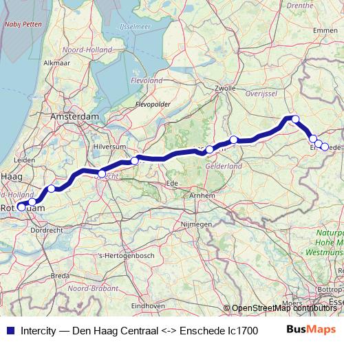 Intercity rail Line Map