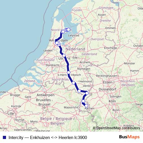 Intercity rail Line Map