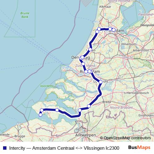 Intercity rail Line Map