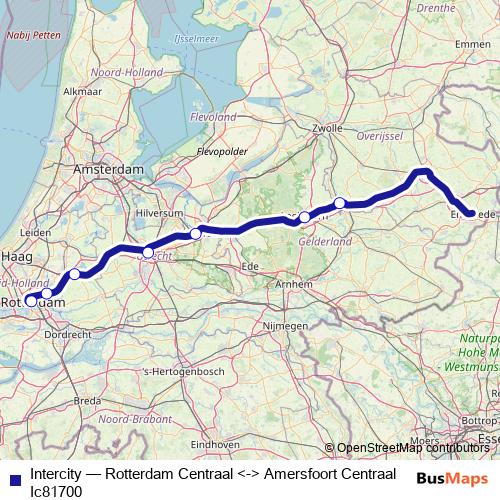 Intercity rail Line Map