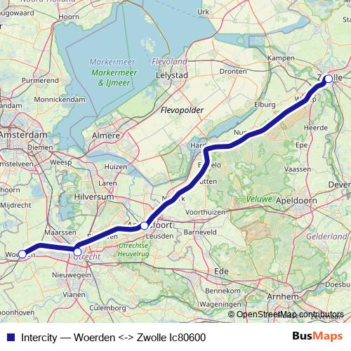 Intercity rail Line Map