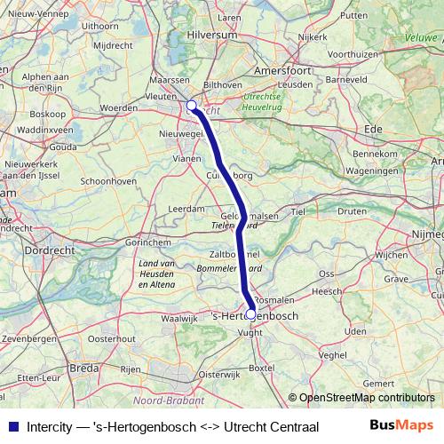Intercity rail Line Map