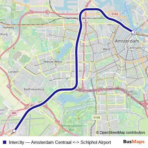 Intercity rail Line Map