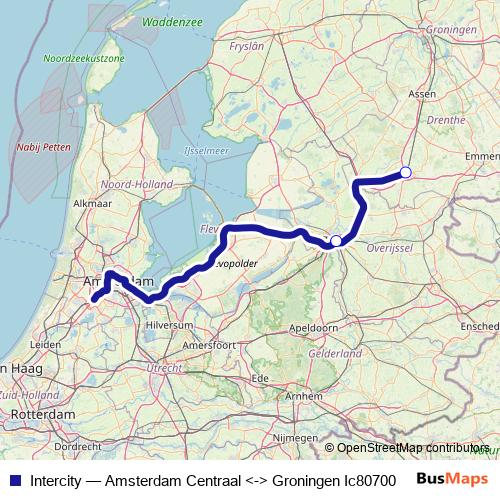 Intercity rail Line Map