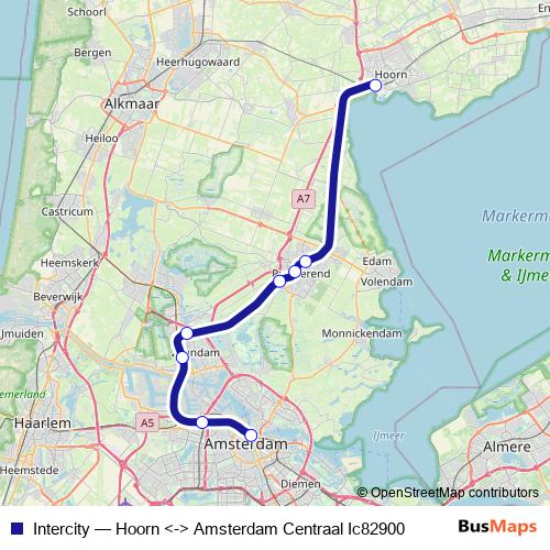 Intercity rail Line Map