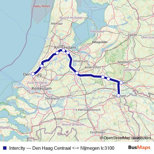 Intercity rail Line Map